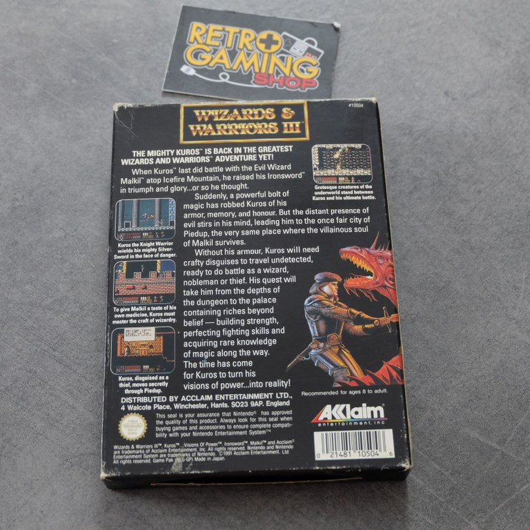 Kuros...Visions of Power Wizard & Warriors 3 Nintendo