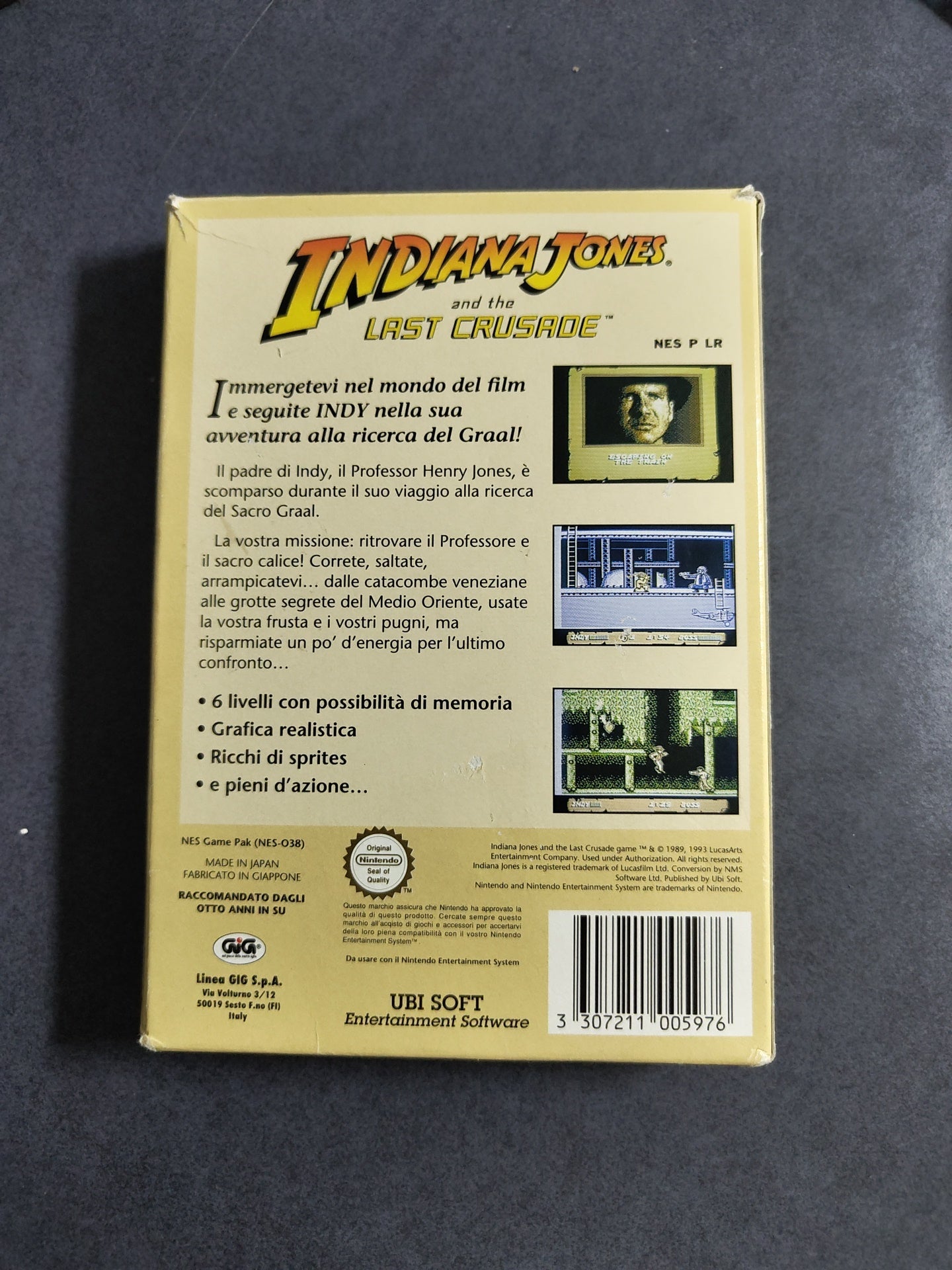 Indy: Indiana Jones and the Last Crusade Gig Nintendo