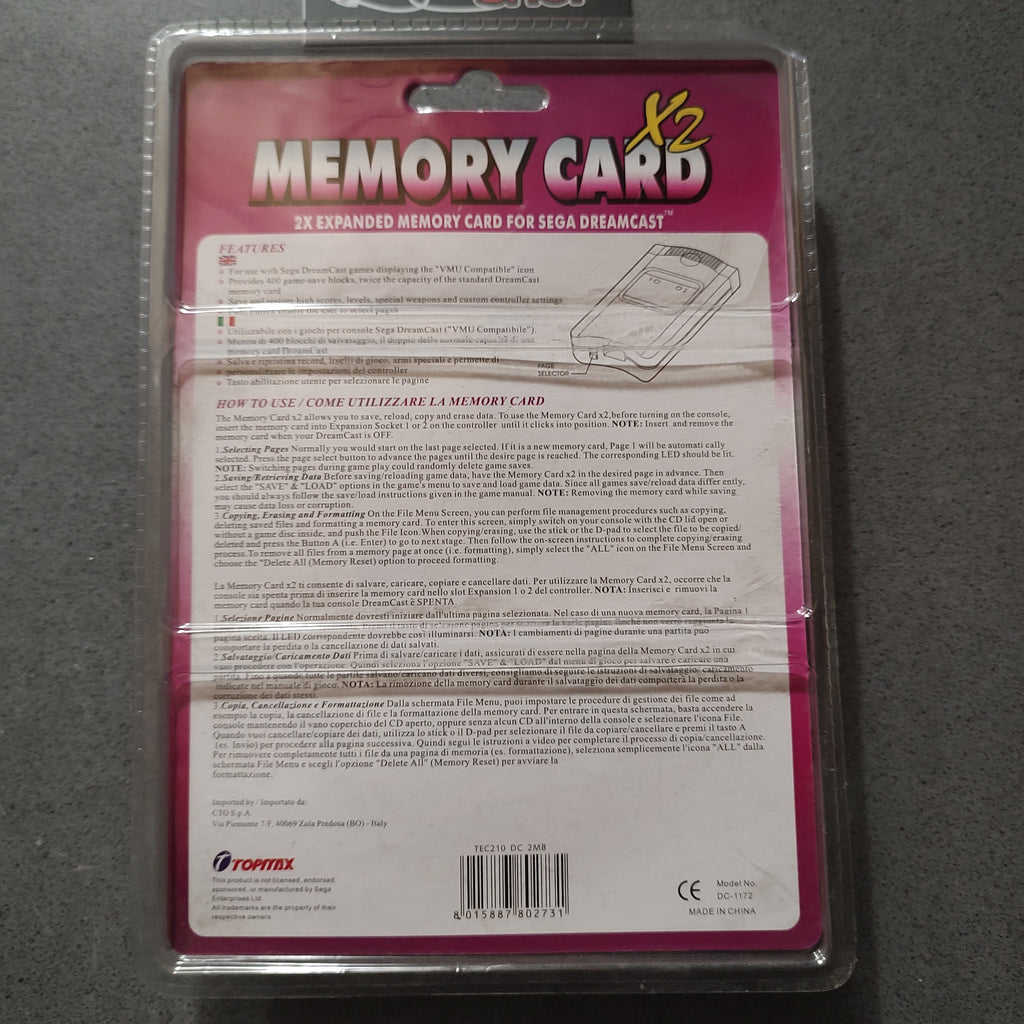 Vendita Memory Card Dreamcast Compatibile Nuovo - Retrogaming Shop