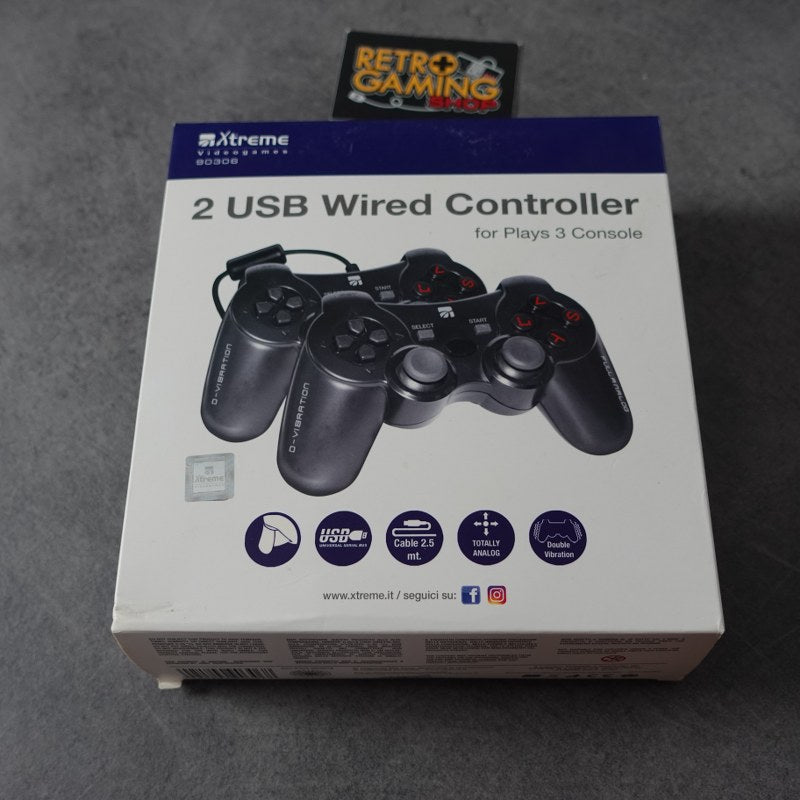 Vendita 2 USB Wired Controller Playstation 3 Nuovo - Retrogaming Shop
