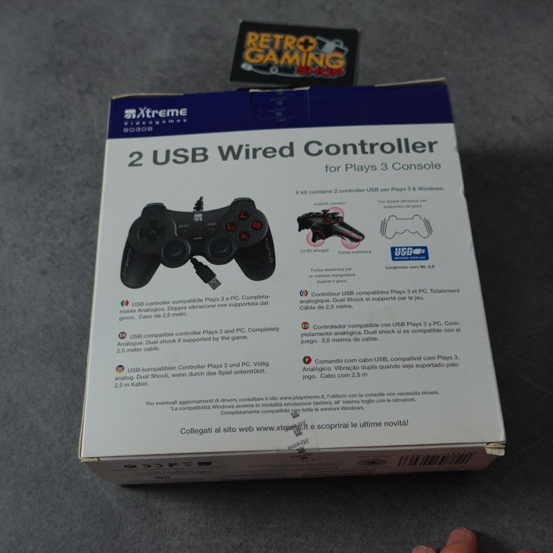 Vendita 2 USB Wired Controller Playstation 3 Nuovo - Retrogaming Shop