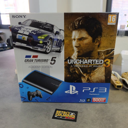Playstation 3 500GB GT5 Academy Edition + Uncharted 3 L'inganno di Drake