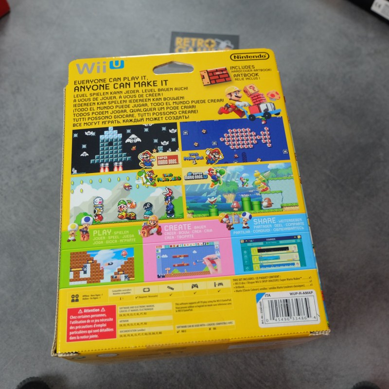Vendita Super Mario Maker + Artbook + Amiibo Nuovo - Retrogaming Shop
