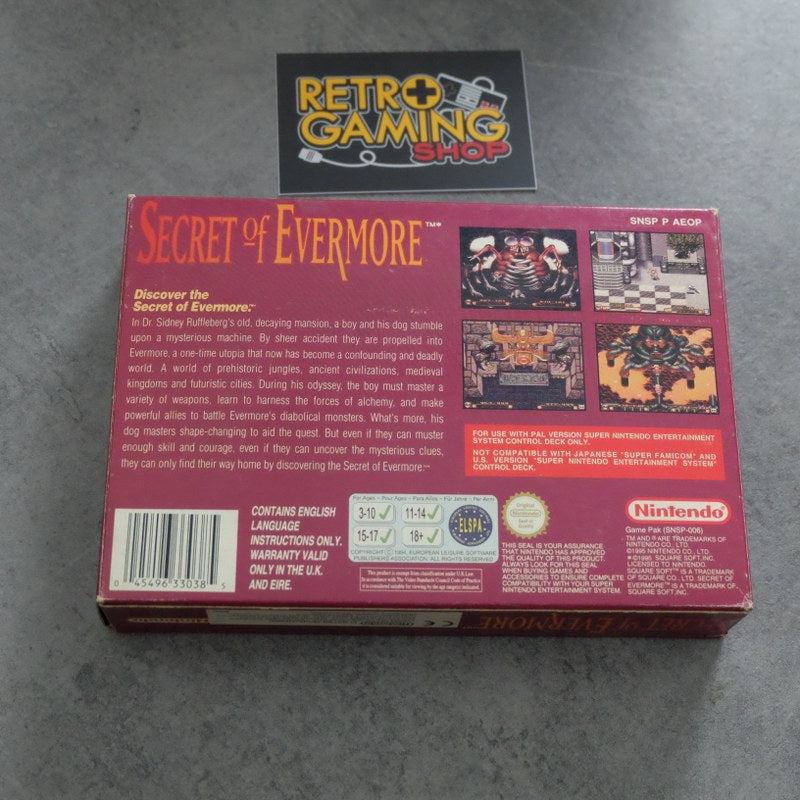 Vendita Secret of Evermore - Retrogaming Shop