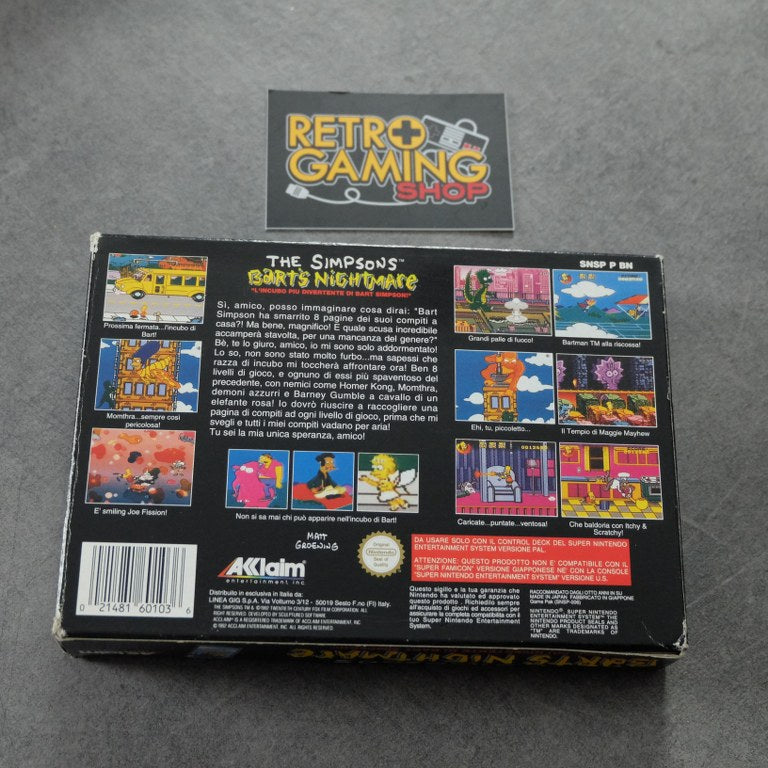 Vendita The Simpson's Bart's Nightmare - Retrogaming Shop