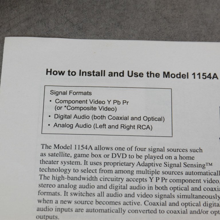 HDTV Signal-Sensing Digital AV Autoselector Microsoft