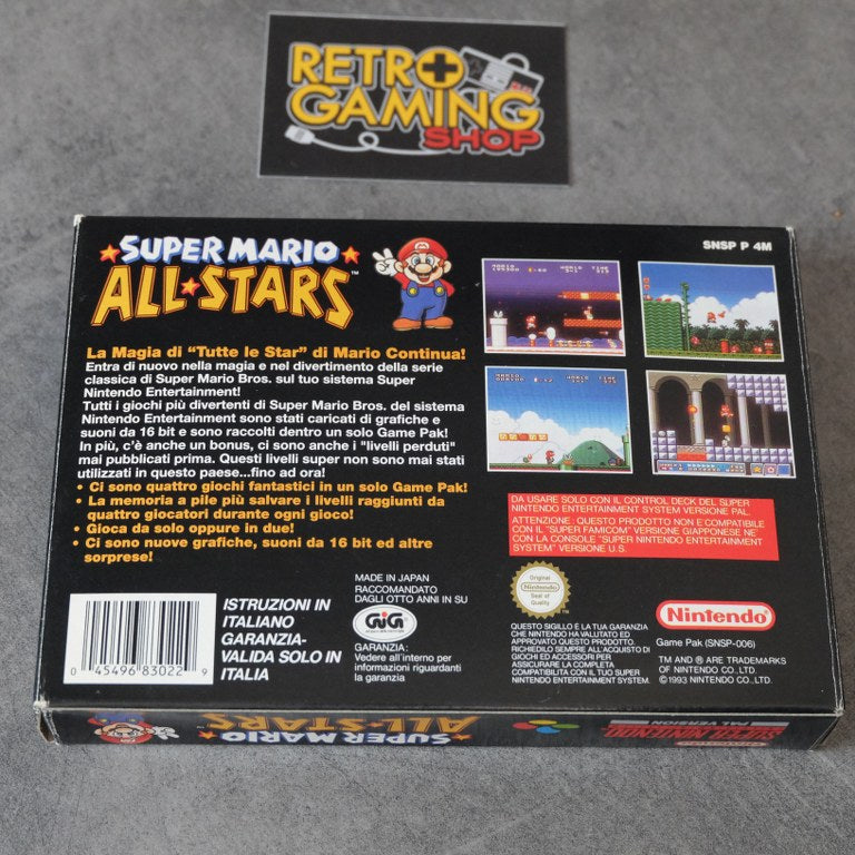 Vendita Super Mario All Stars Gig Stampato - Retrogaming Shop
