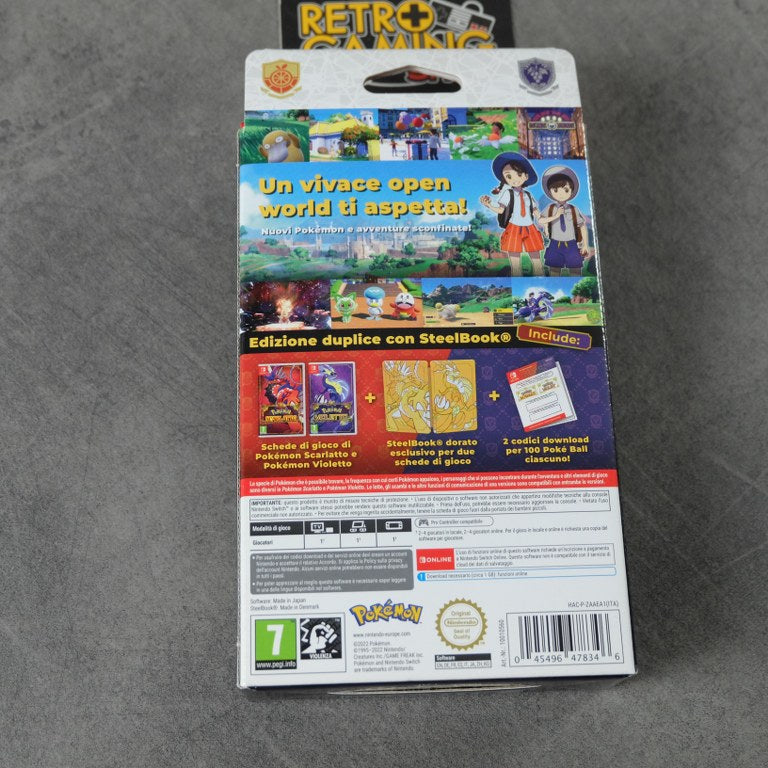 Pokemon Scarlatto/Violetto Edizione duplice Con Steelbook Nuovo Nintendo