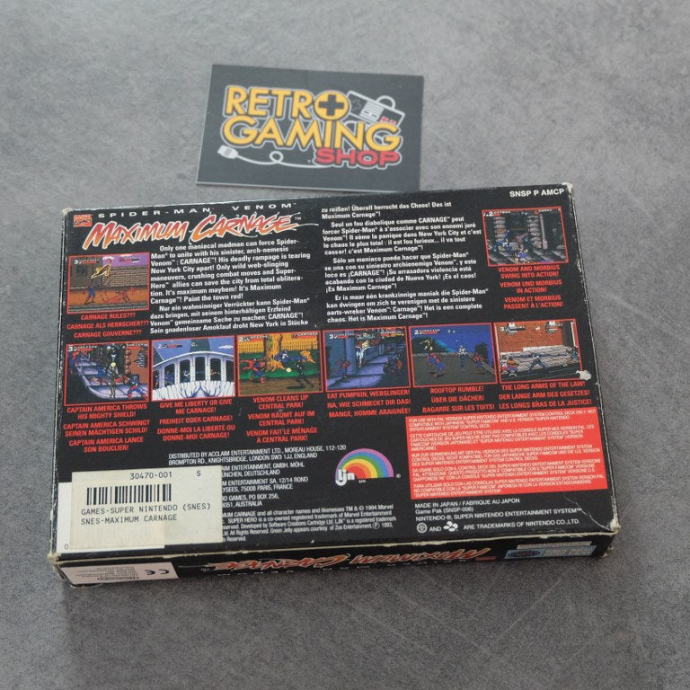 Vendita Spider-Man Venom Maximum Carnage - Retrogaming Shop